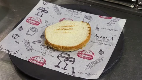 Giant hamburger with lots of extras Video stock 71424133