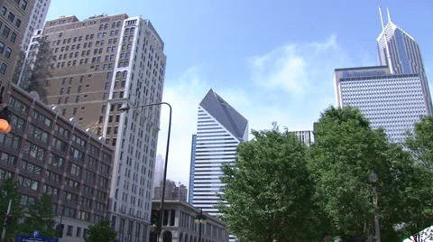 Giant head statue in Millennium Park, Chicago Stock Footage 39933720
