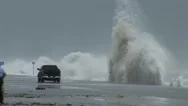 Giant Hurricane Wave Misses Car Stock Footage