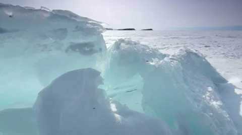 Giant ice blocks Stock Footage 30443253