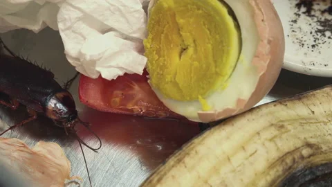 Giant Kitchen Cockroach With Decomposing... | Stock Video | Pond5