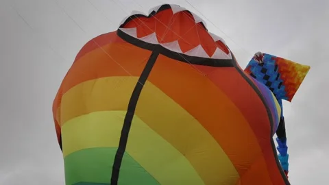 Giant kites floating in the wind Stock Footage 199744871
