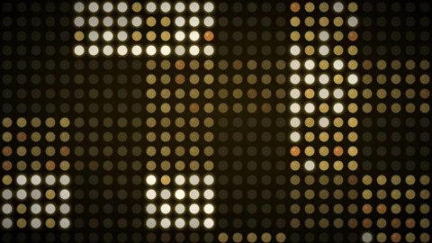 Giant LED pixel wall display with bulbs Stock Footage 339324842