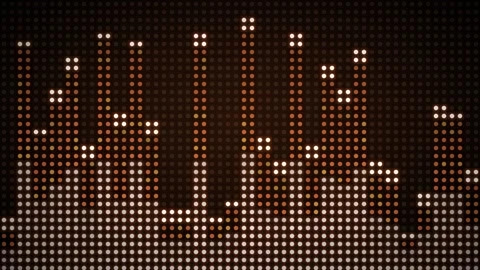 Giant LED pixel wall display with equalizer Video stock 339325106