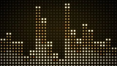 Giant LED pixel wall display with equalizer Stock Footage 339325142