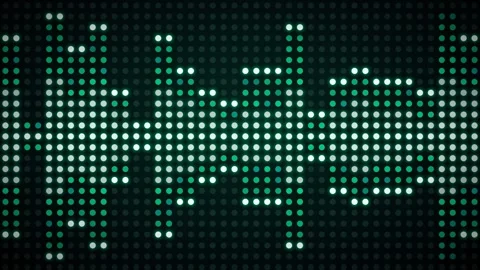 Giant LED pixel wall display with equalizer mirror matrix 動画素材 339325177