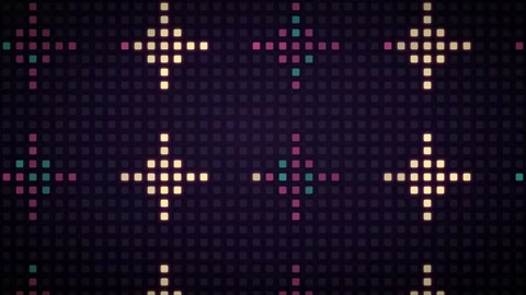 Giant LED pixel wall display with pattern stars 動画素材 339325245