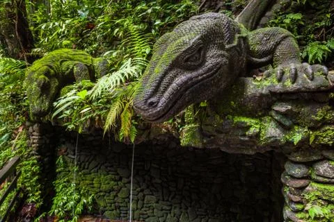 Giant Lizard in Sacred Monkey Forest Sanctuary, Ubud, Bali Stock Photos