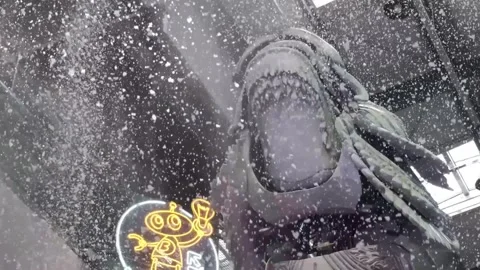 Giant Mechanical Bear Performs In A Shopping Mall Stock Footage 244612579