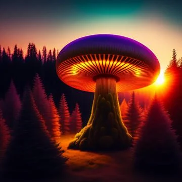 Giant mushroom Illustrazione stock