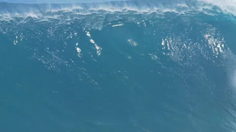 Giant Ocean Wave Breaking in Hawaii. Slow Motion HD. Surfing Jaws Stock Footage 59195409