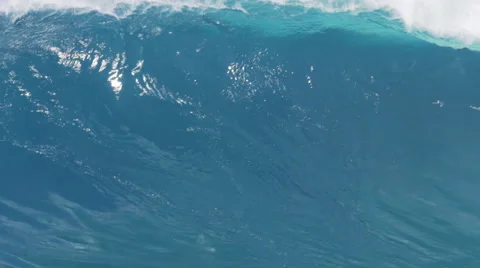 Giant Ocean Wave Breaking in Hawaii. Slow Motion HD. Surfing Jaws Stock Footage 59195599