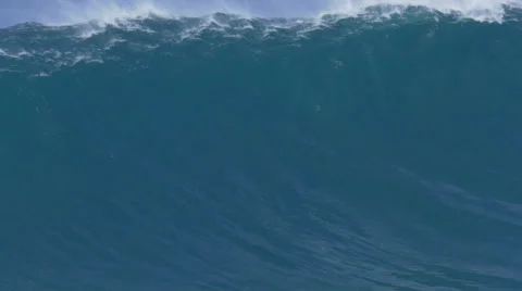 Giant Ocean Wave Breaking in Hawaii. Slow Motion HD. Surfing Jaws Stock Footage 59197997