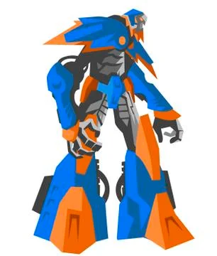 Giant powerful robot Stock Illustration