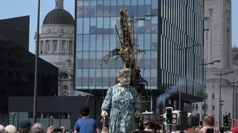 Giant Puppet - Liverpool Stock Footage 40593262
