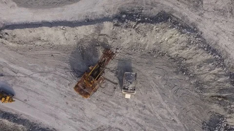Giant quarry with minerals extraction Stock Footage 89530304