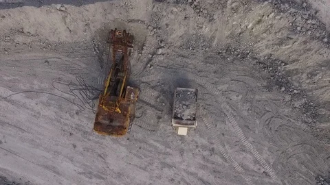 Giant quarry with minerals extraction Stock Footage 89530323