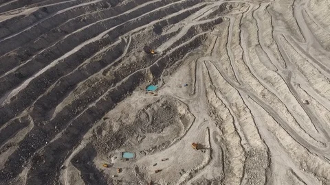 Giant quarry with minerals extraction Stock Footage 89530433