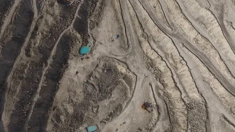 Giant quarry with minerals extraction Stock Footage 89531112