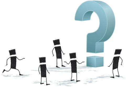 The giant question Stock Illustration