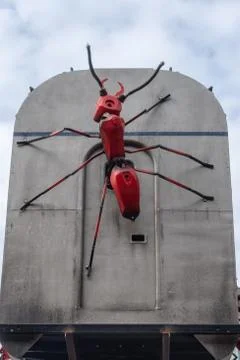 Giant red ants attacking a train at the Vinegar Yard Stock Photos