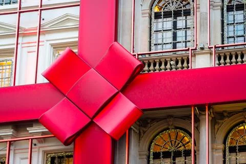 Giant red bow Stock Photos