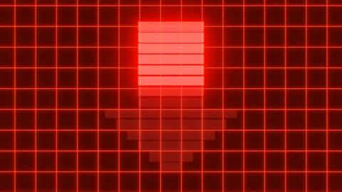 Giant Red Glowing Down Arrow And Digital Data Grid Stock Market Crash Stock Footage 309379422