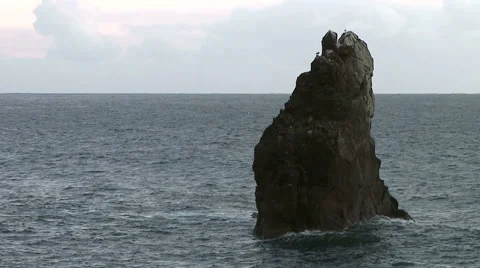 Giant rock in the Atlantic Ocean. Stock Footage 62964751