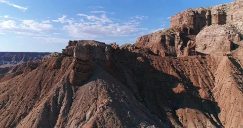 Giant rock structures outside of Goblin Valley State Park, Utah, drone Stock Footage 167362316