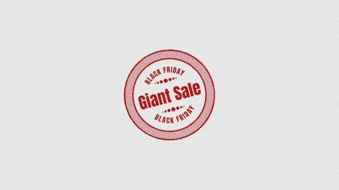 Giant Sale Animated Black Friday Badge Alpha Channel Transparent Background Stock Footage 319894953