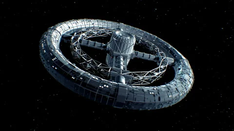 Giant sci-fi torus Stockbeeldmateriaal 90530466