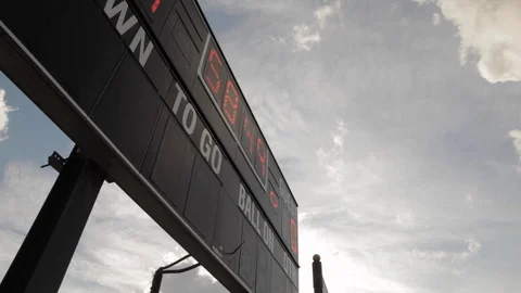 Giant Scoreboard on Cloudy Day Stock Footage 102574504