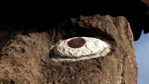 The giant sculptures Rapa Nui of the Easter Island Stockbeeldmateriaal 75013627