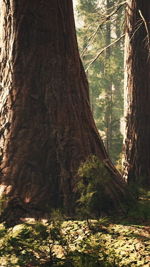 Giant sequoias in the giant forest grove in the Sequoia National Park Stock Footage 304517186