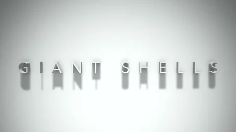 Giant shells 3D title animation with shadows on a white background Video stock 297816344