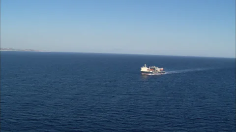 Giant Ship Ocean Stock Footage 37405554