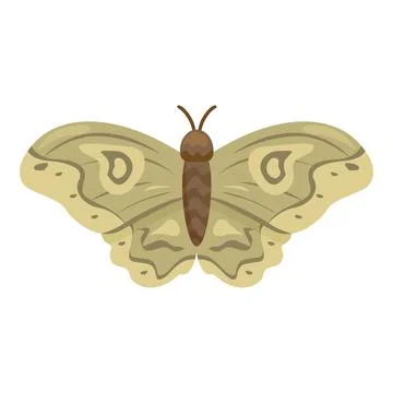 Giant silk moth spreading its elegant wings Illustrazione stock
