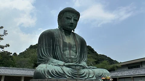 The Giant sitting Buddha of Kamakura Stock Footage 89907921