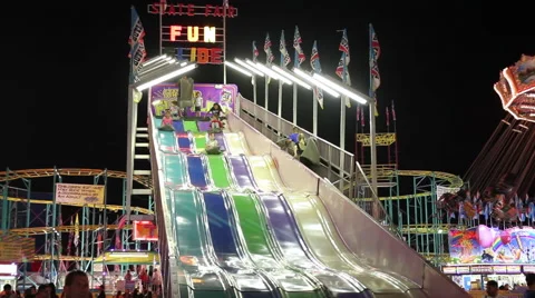 Giant Slide at Fair Stock Footage 52258050