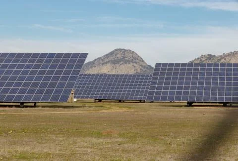 Giant solar array in Alange Spain Stock Photos