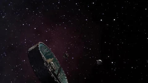 Giant space stations in outer space. The science fiction world of the future. Stock Footage 319872967