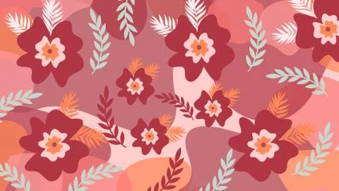 Giant Spring Flowers Background Stock Illustration