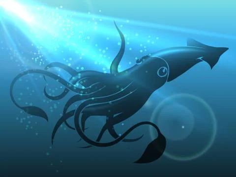 Giant Squid Illustration Stock Illustration