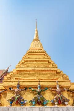Giant statue in emerald temple Stock Photos