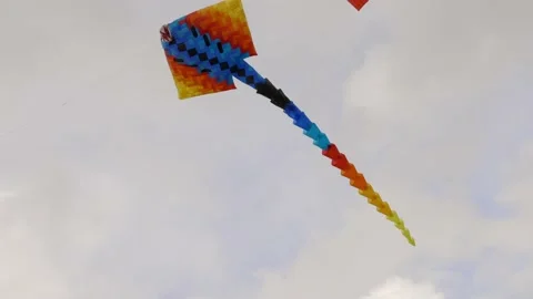 Giant stingray kite floating in the wind Stock-Footage 199744804