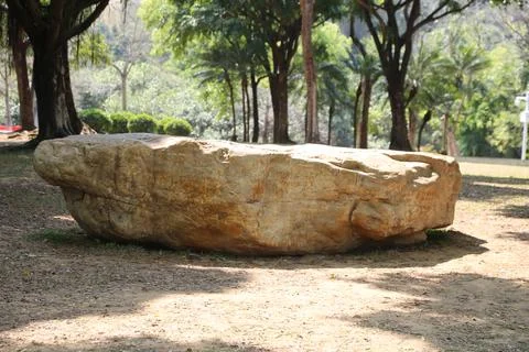 Giant stone, smooth surface, located in a park of shenzhen Stock Photos