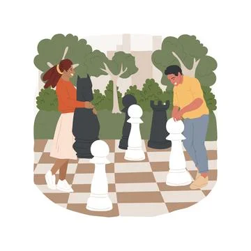 Giant street chess isolated cartoon vector illustration. Stock Illustration