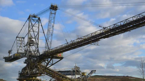 Giant strip mining excavator time lapse 11282 Stock Footage 35288109