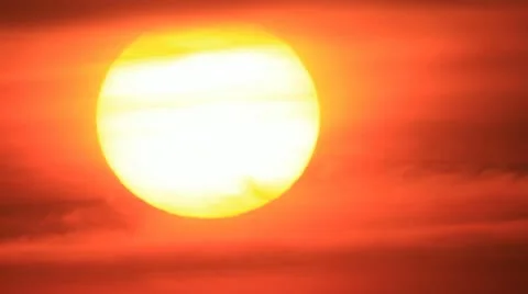 Giant sun disk sunset Stock Footage 20289650