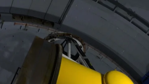 Giant telescope inside dome Stock Footage 93533918